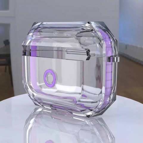 Чехол для AirPods 3 Shockproof Transparent Purple Чехол для AirPods 3 Shockproof Transparent Purple